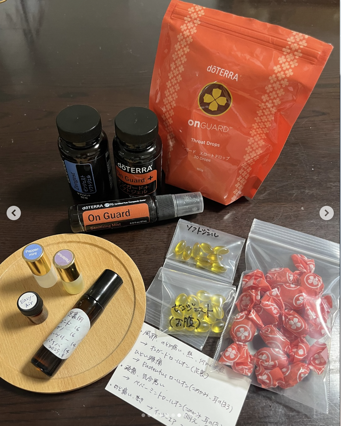 息子に持たせたアロマセルフケアセット